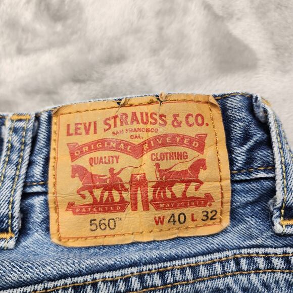 Vintage Levi's 560 Jeans Mens W40 L32 Blue Loose Fit Tapered Leg Baggy Relaxed - Picture 7 of 12